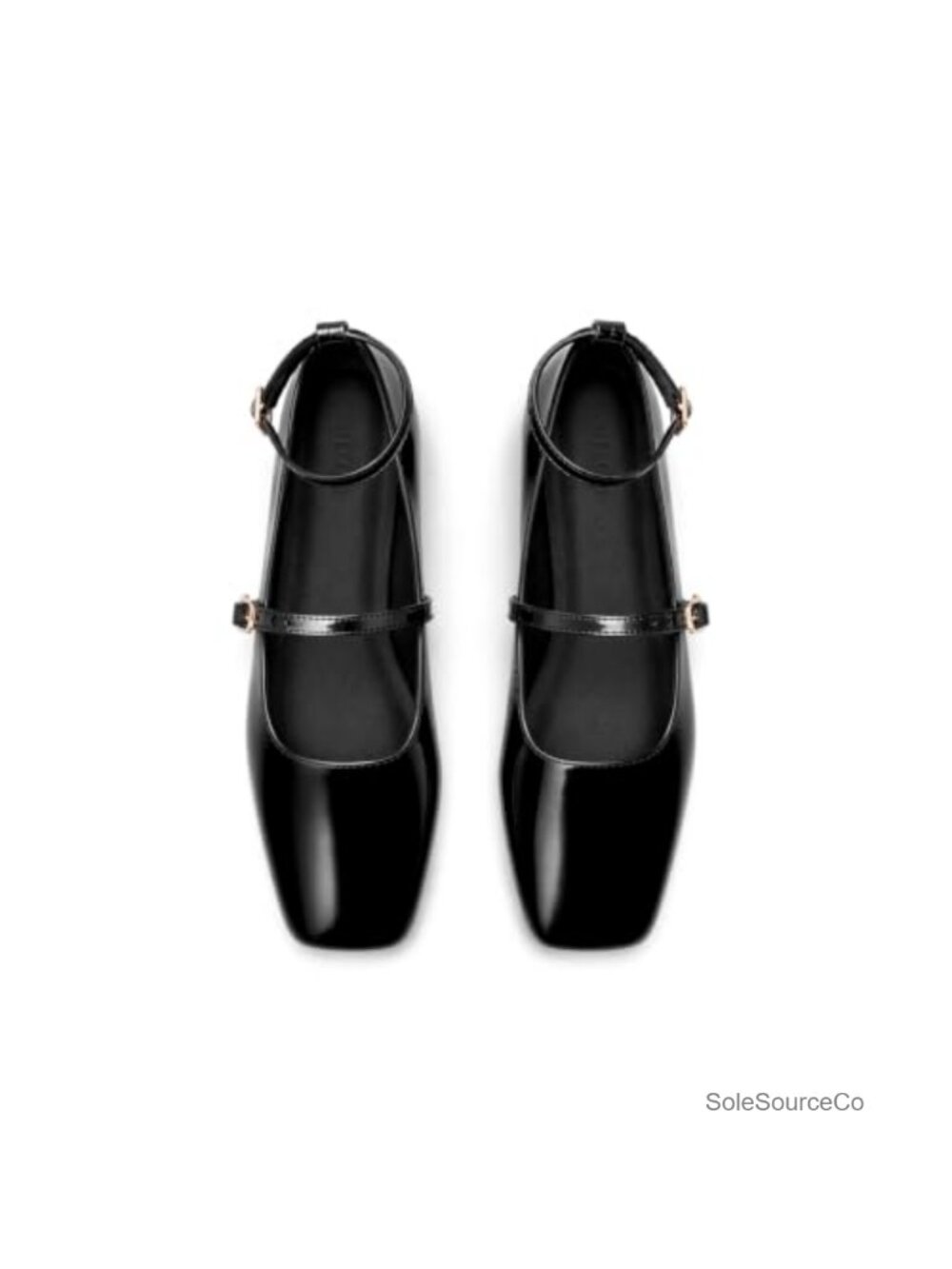 Coutgo Women's Chunky Low Heel Mary Jane Square Toe Party Work Pumps Faux